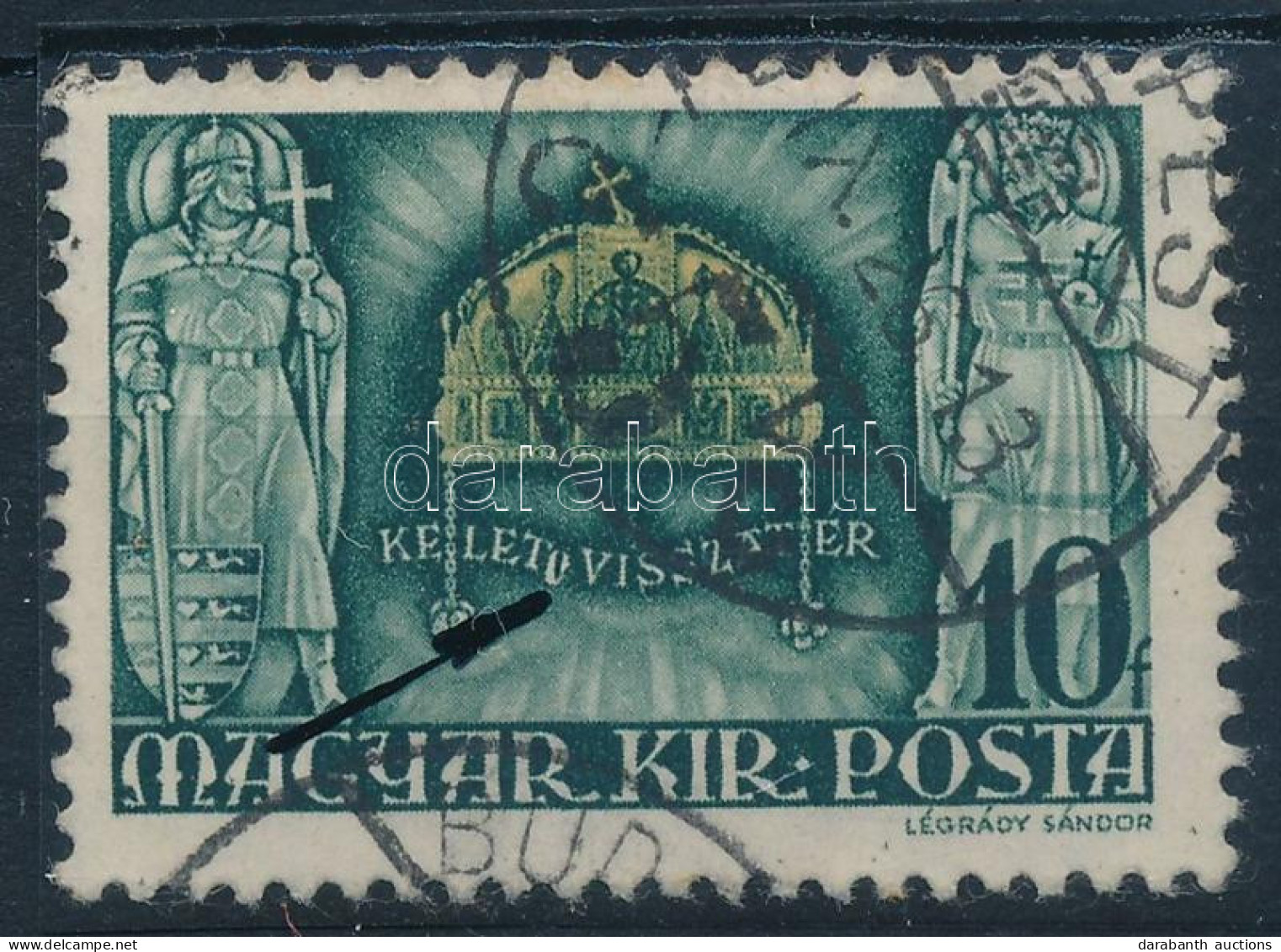 O 1940 Kelet Visszatér "KELETU" Tévnyomattal / Mi 638 With Plate Variety - Otros & Sin Clasificación