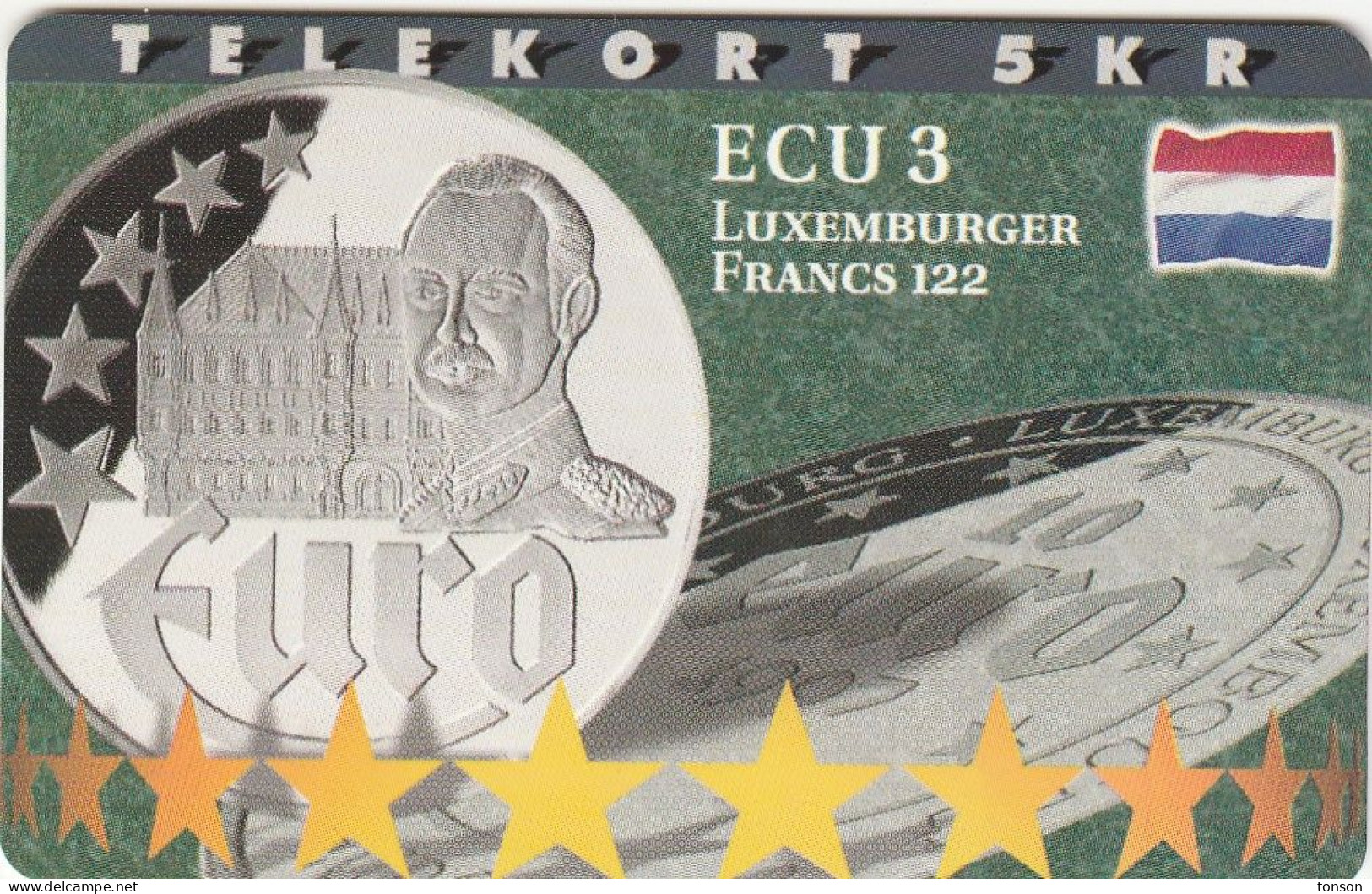 Denmark, P 215,  ECU-Luxemburg,  Mint, Only 800 Issued, Coin, Flag, 2 Scans. - Denmark