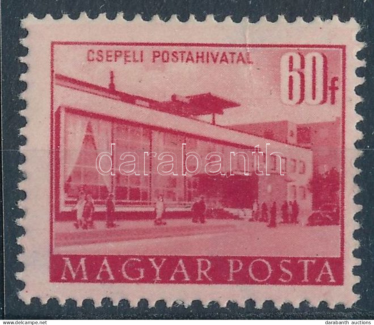 ** 1953 Épületek (II.) Nagy Képméretű 60f Rózsaszín Alapnyomattal - Other & Unclassified