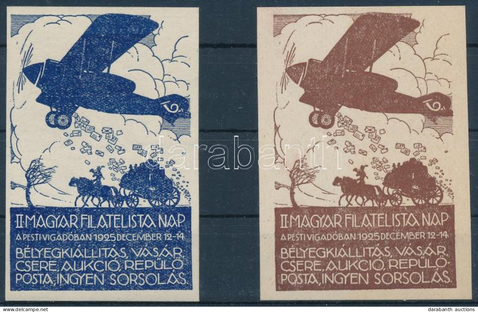 ** 1925/4a+4ba II. Magyar Filatelista Nap Emlékív Pár (32.000) - Autres & Non Classés