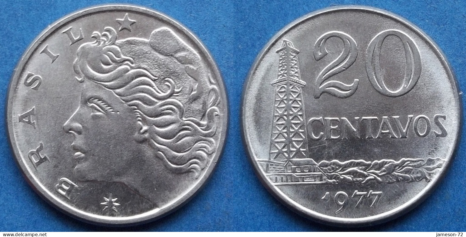 BRAZIL - 20 Centavos 1977 "Oil Derrick" KM# 579.1a Monetary Reform (1967-1985) - Edelweiss Coins - Brazil