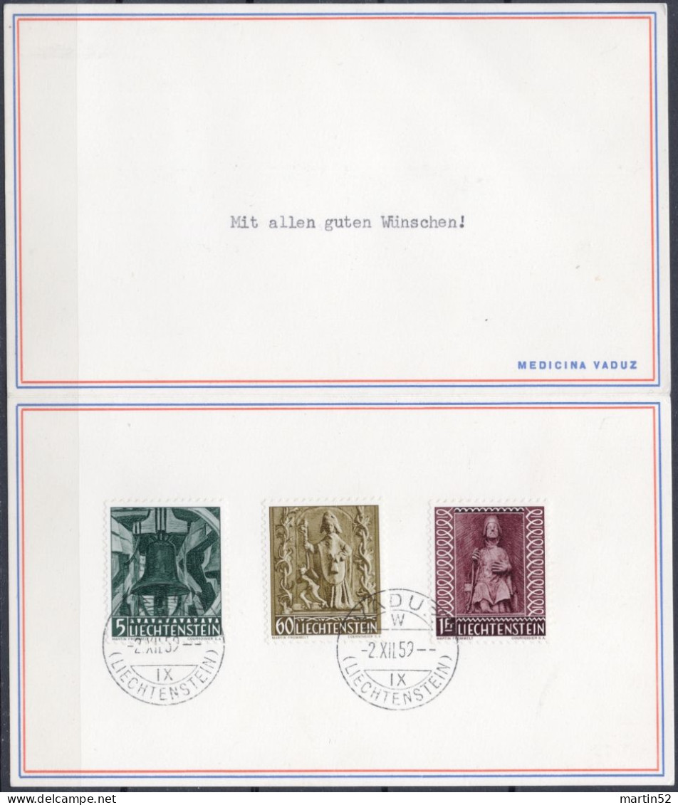 Liechtenstein 1959: Weihnacht Noel Xmas Zu 342-344 Mi 386-388 Yv 350-352 Karte Mit ⊙ VADUZ 2.XII.59 (Zumstein CHF 30.00) - Cartas & Documentos