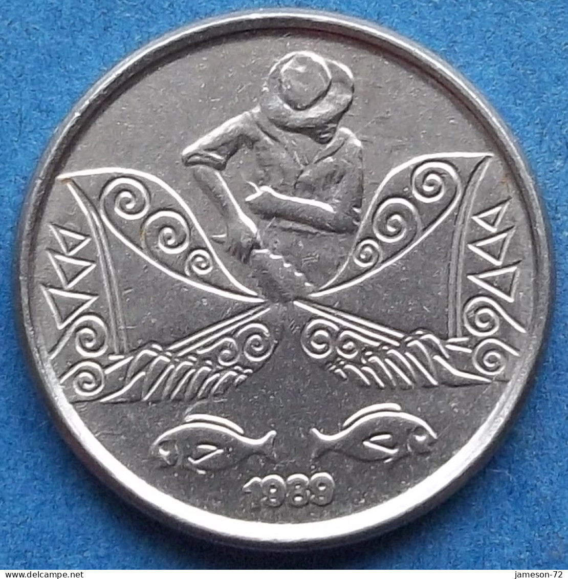 BRAZIL - 5 Centavos 1989 "Fishermank" KM# 612 Monetary Reform (1989-1990) - Edelweiss Coins - Brésil