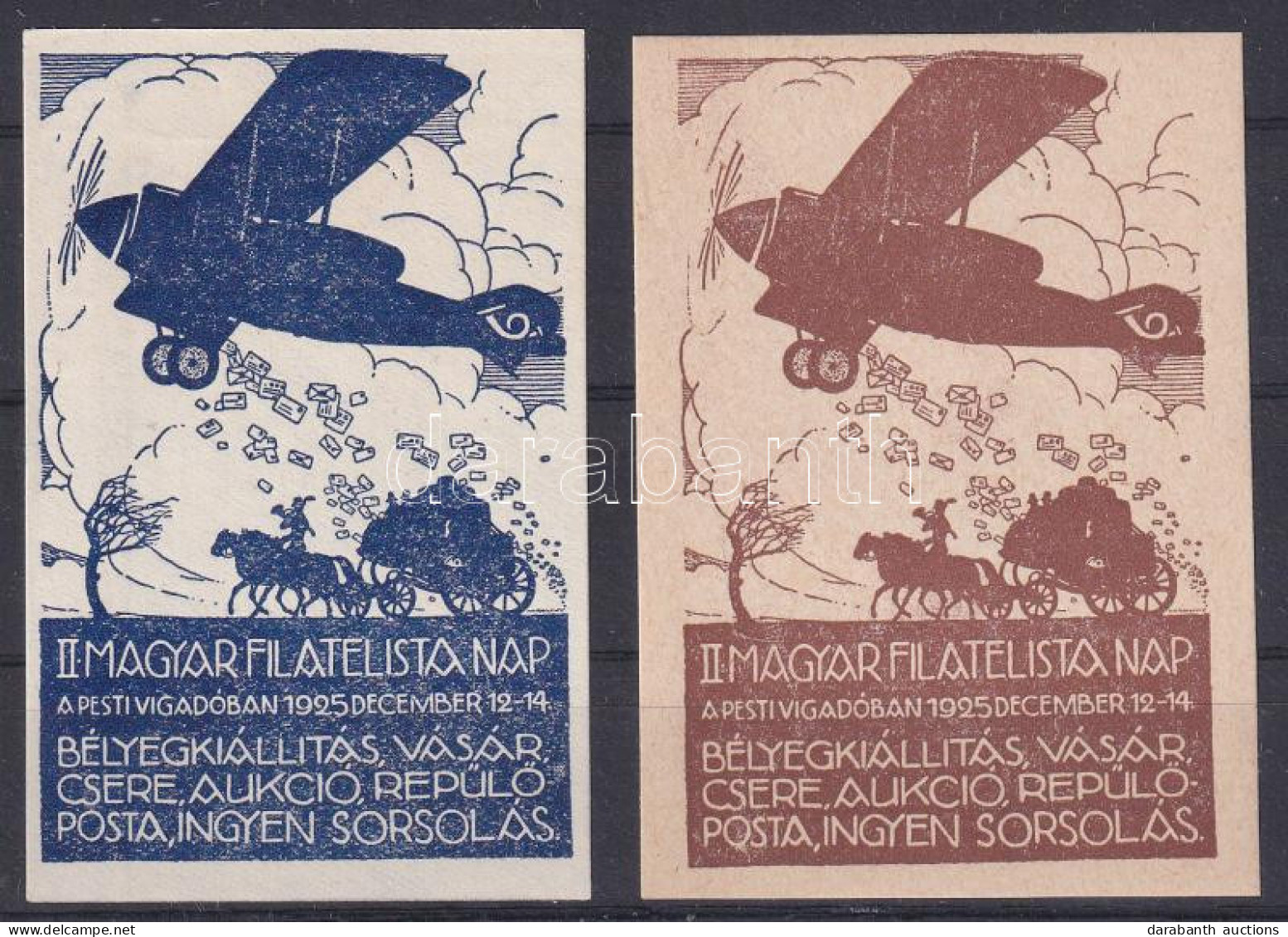 ** 1925/40 + 4b II. Magyar Filatelista Nap Emlékívpár (32.000) - Sonstige & Ohne Zuordnung