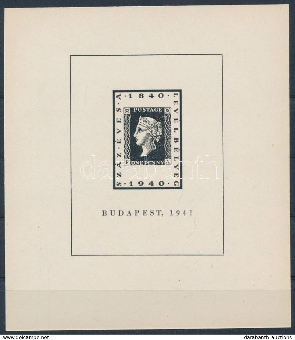 ** 1941/1a 100 éves A Bélyeg Emlékív / Souvenir Sheet - Autres & Non Classés