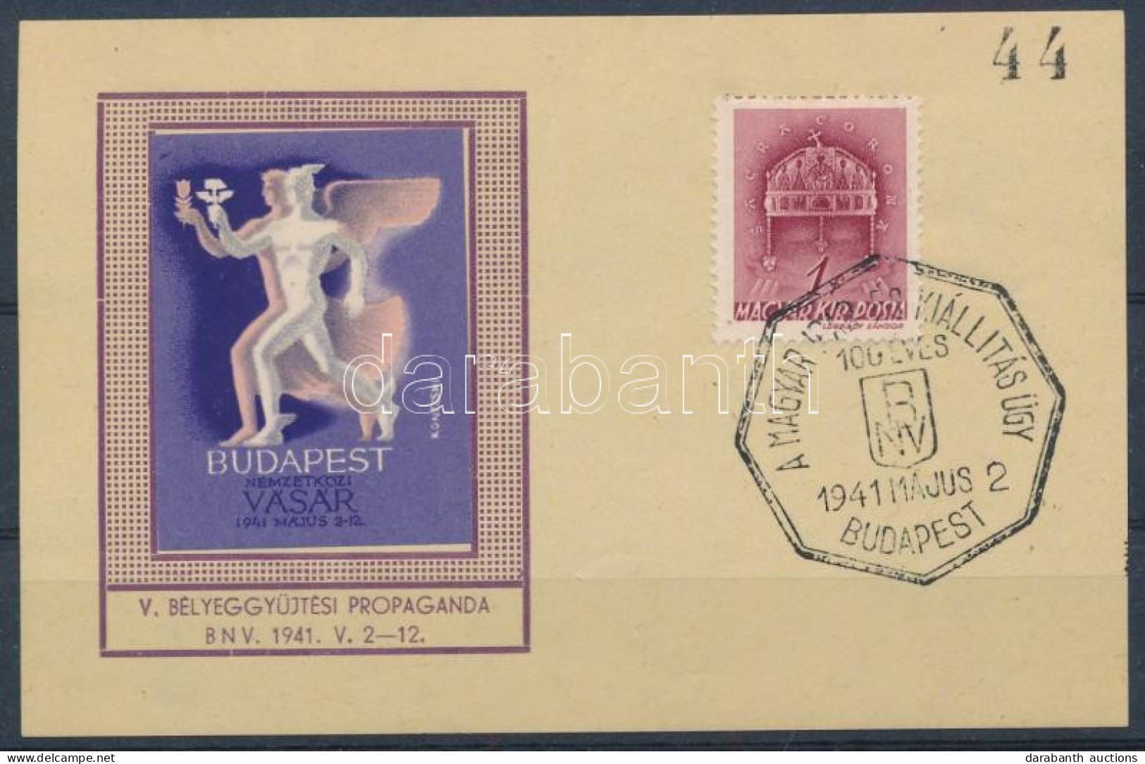 O 1941/7 V. Bélyeggyűjtési Propaganda Emlékblokk Bélyegzéssel - Május 2. (10.000) / Souvenir Sheet - Other & Unclassified