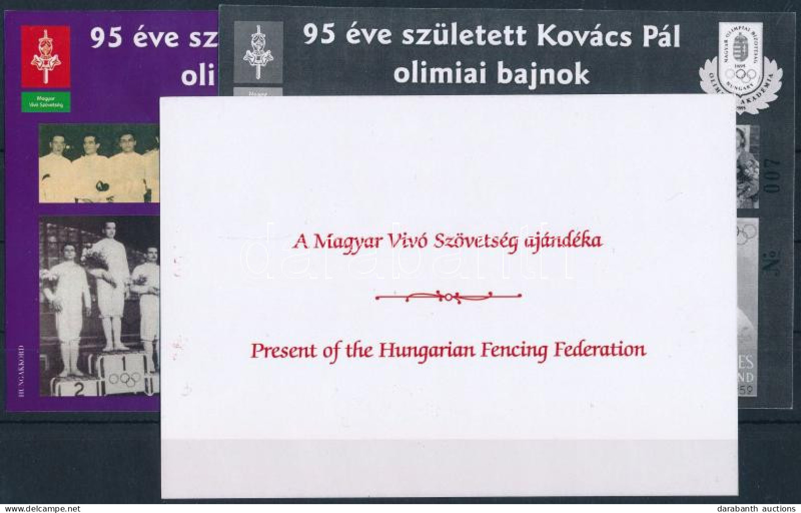 ** 2007 Kovács Pál Olimpiai Bajnok 3 Db-os Emlékív Garnitúra - Other & Unclassified