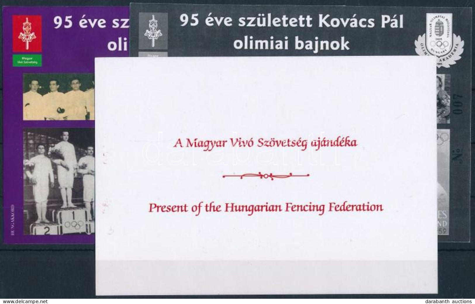 ** 2007 Kovács Pál Olimpiai Bajnok 3 Db-os Emlékív Garnitúra - Autres & Non Classés