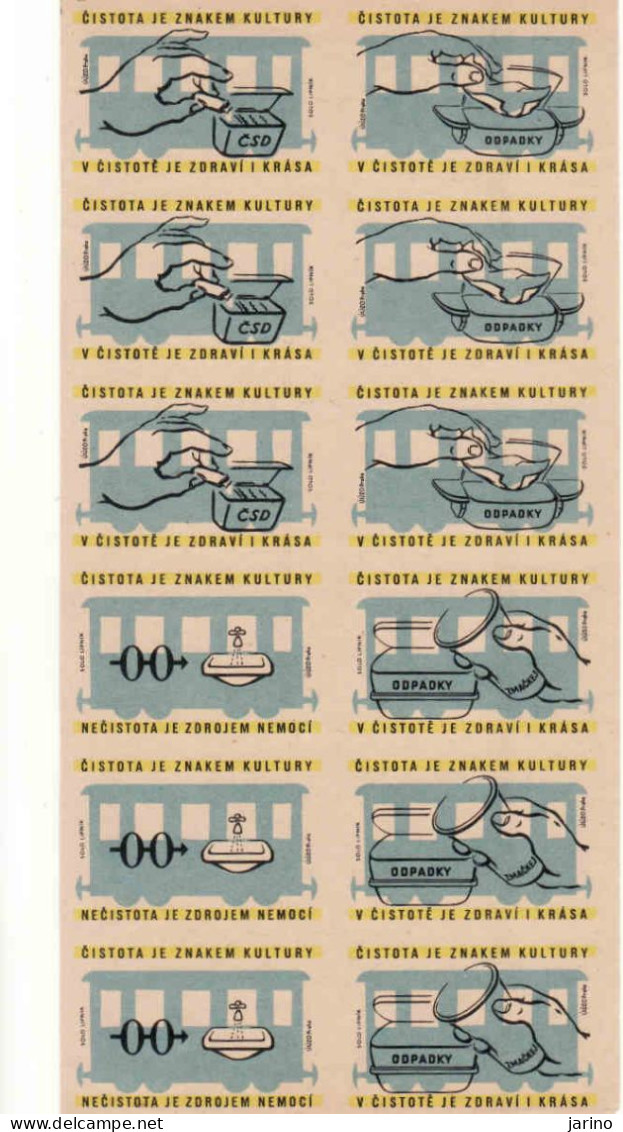 Czechoslovakia - Czechia 12 Matchbox Labels, Cleanliness Is A Sign Of Culture - Boites D'allumettes - Etiquettes