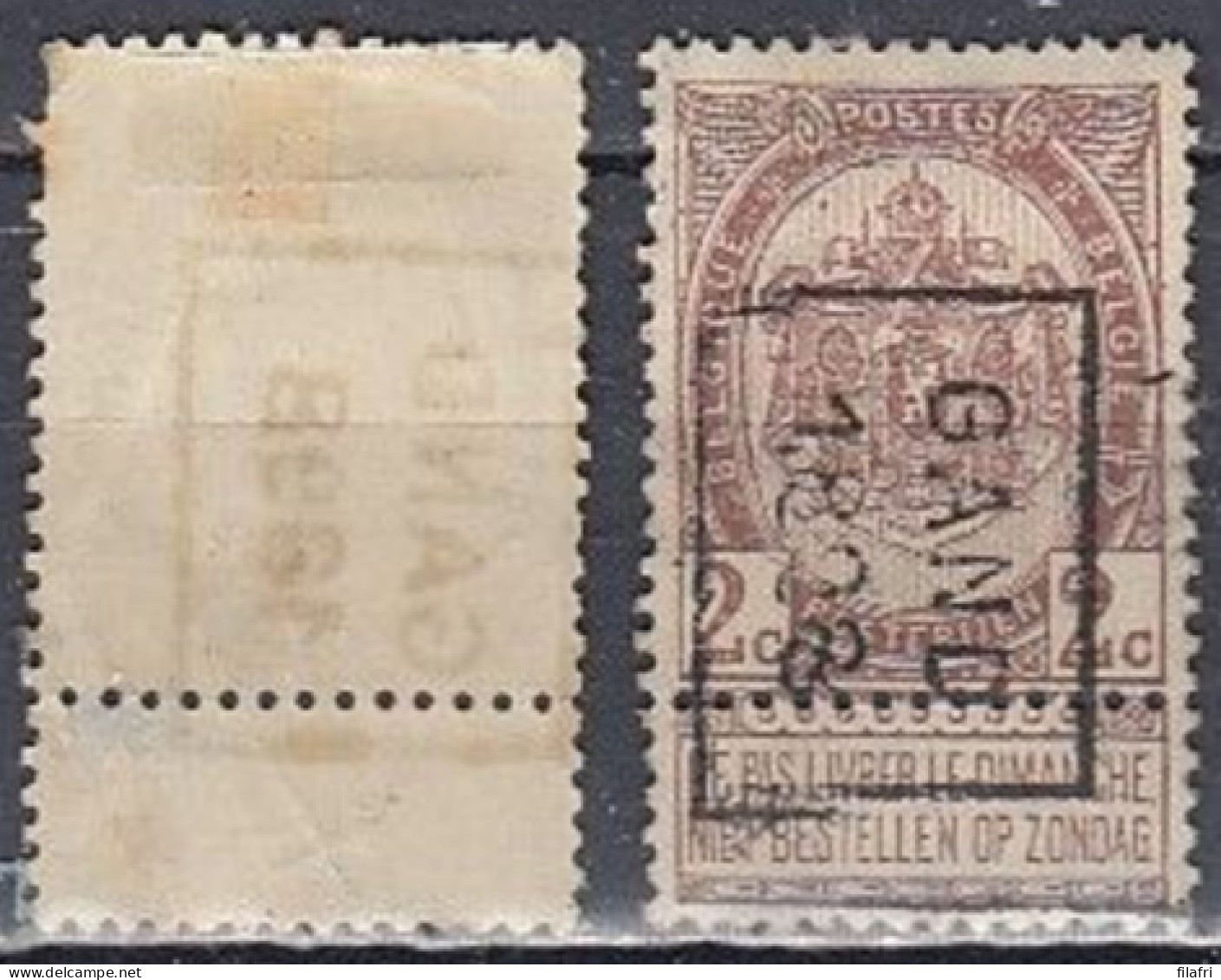 175 Voorafstempeling Op Nr 55 - GAND 1898 - Positie A & B (zie Opm) - Roller Precancels 1894-99