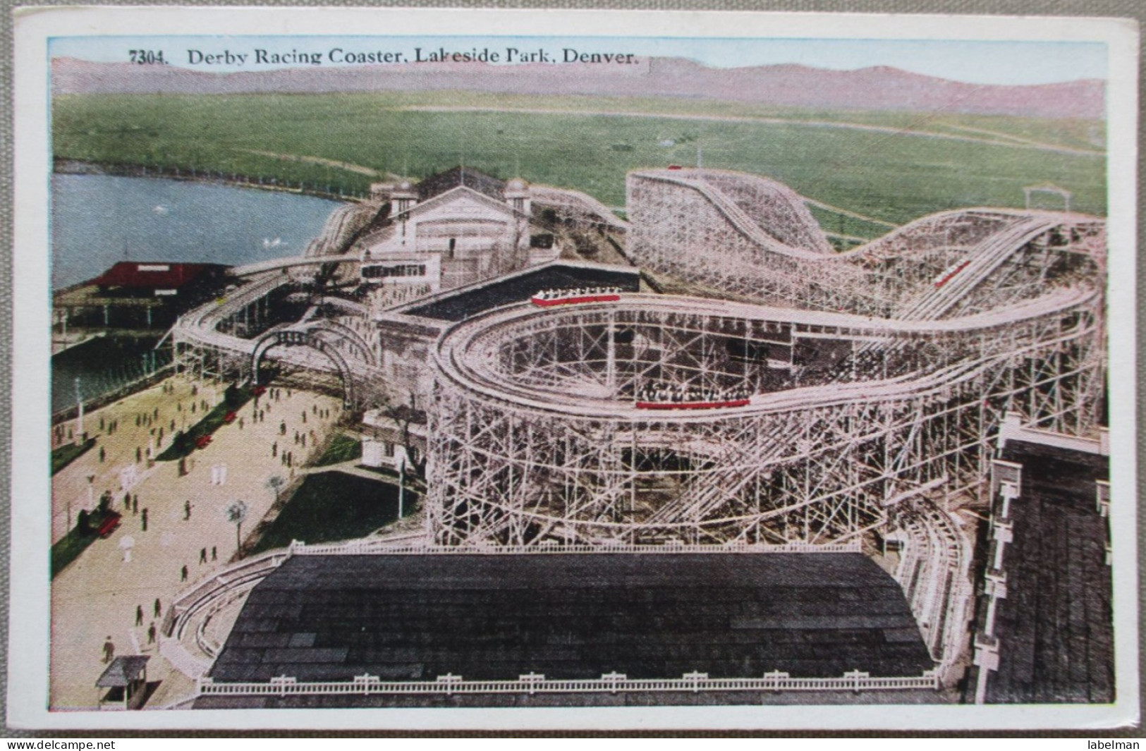 USA DENVER LAKESIDE PARK DERBY RACING COASTER KARTE CARD POSTCARD CARTE POSTALE POSTKARTE CARTOLINA ANSICHTSKARTE - Long Beach