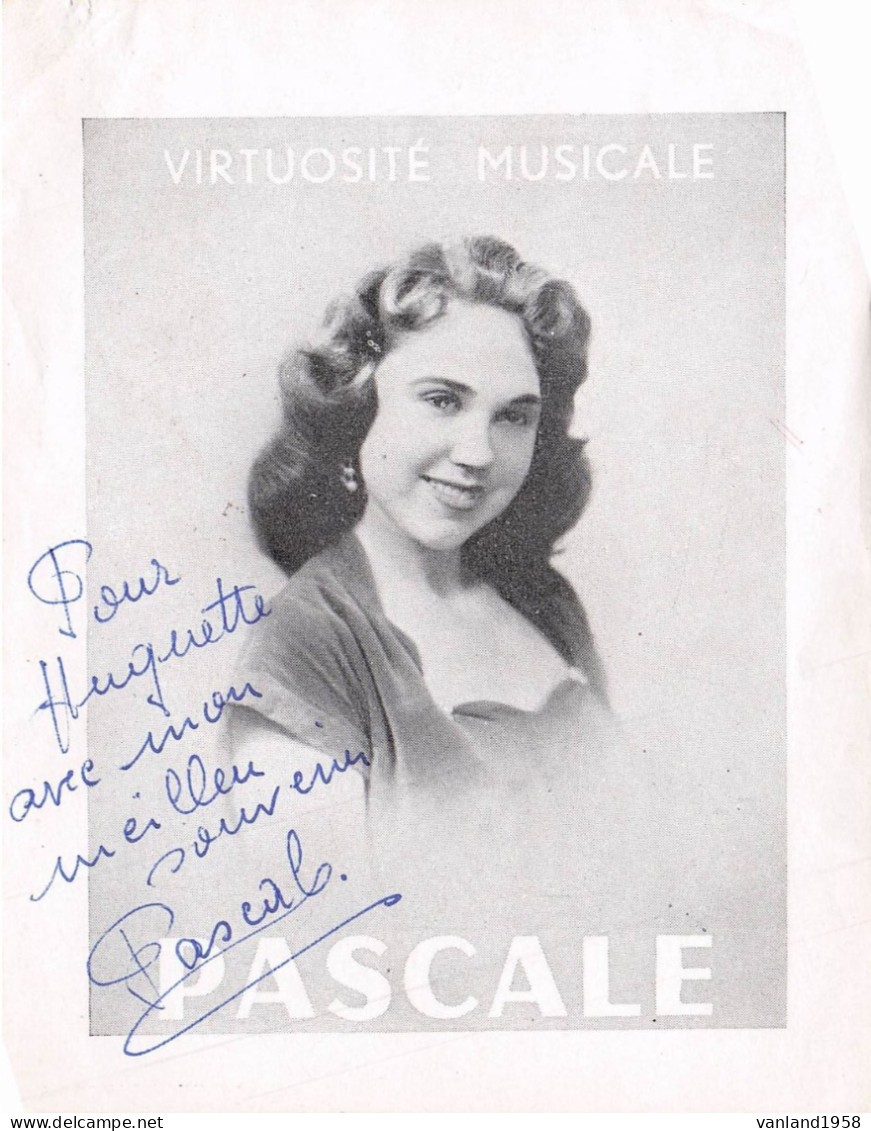 PASCALE -autographe Format 11 X14 Cm - Cantantes Y Musicos