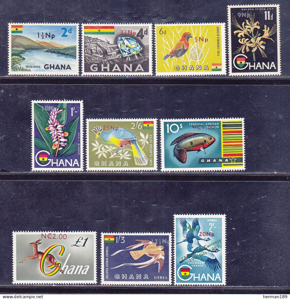 GHANA N°  266 à 273, A13 & 14 ** MNH Neufs Sans Charnière, TB (D6438) Timbres Surchargés - 1967 - Ghana (1957-...)