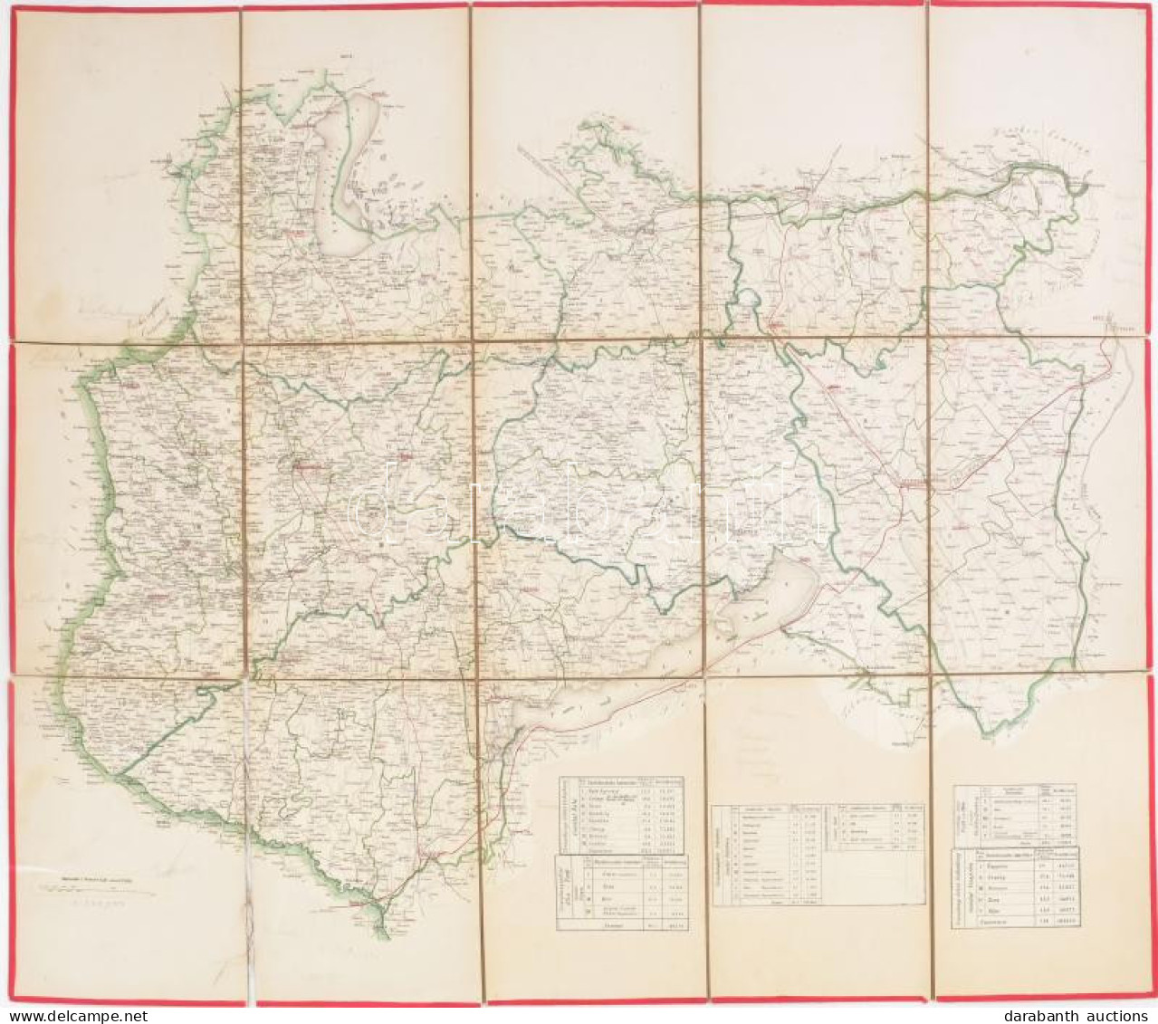 Cca 1870-1890 Északnyugat-Magyarország (Balaton, Balaton-felvidék, Fertő-tó és Környéke) Térképe, Nagy-Magyarország Térk - Sonstige & Ohne Zuordnung