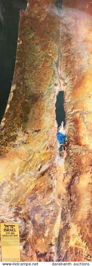 Izrael Műholdas Térképe. 50x140 Cm - Other & Unclassified