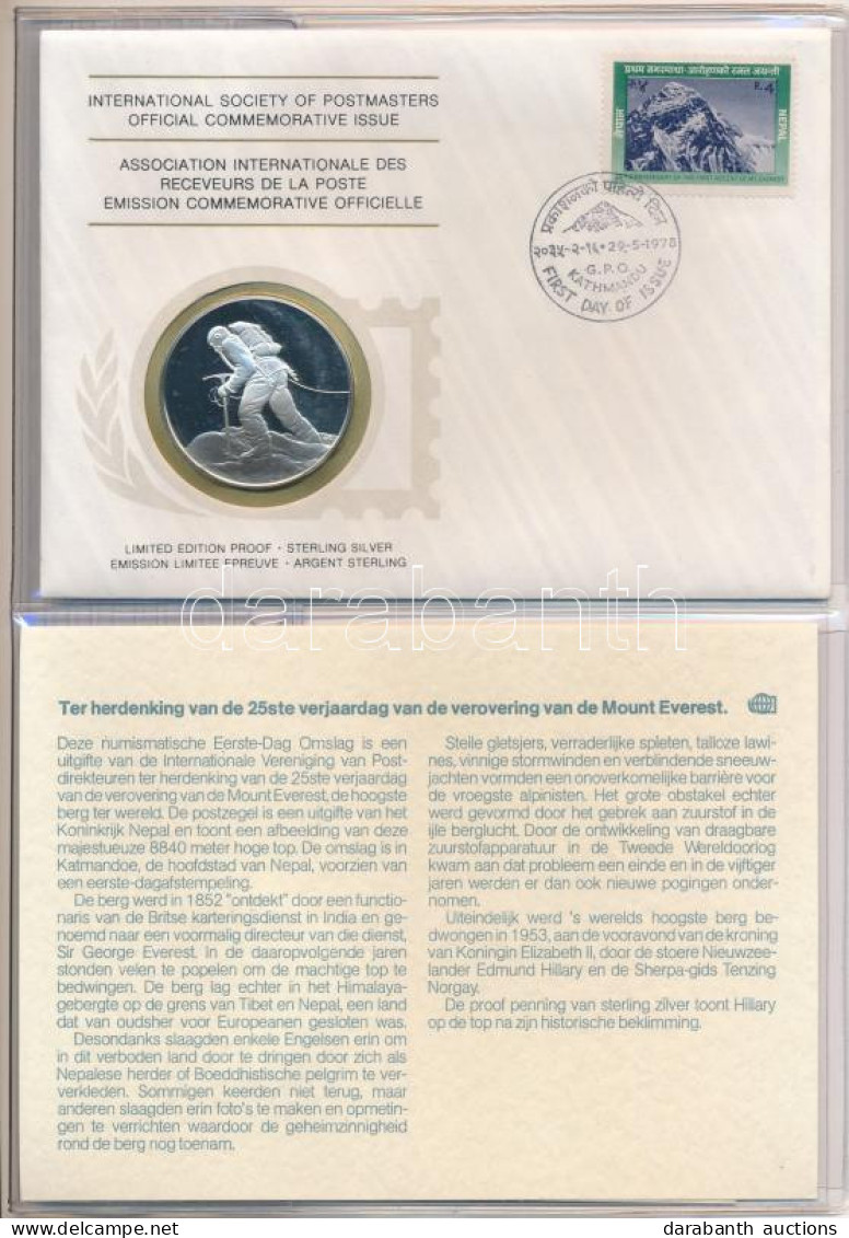 1978. "Postamesterek Nemzetközi Szövetsége Hivatalos Emlékérem Kiadása 1978 - Nepál" Ag Emlékérem érmés Borítékban, Első - Non Classificati