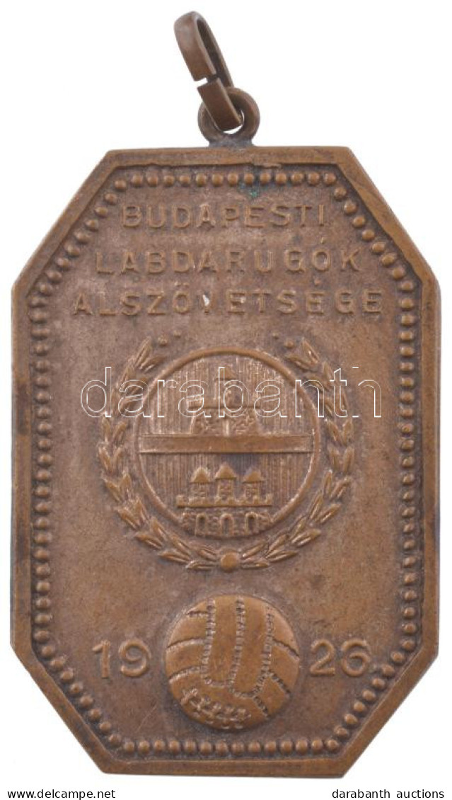 1939. "BUDAPESTI LABDARÚGÓK ALSZÖVETSÉGE" Bronz Díjérem Füllel, Hátoldalán "IV. Oszt. Ifj. Bajn. Lszer. Csop I. 1938-39" - Non Classificati