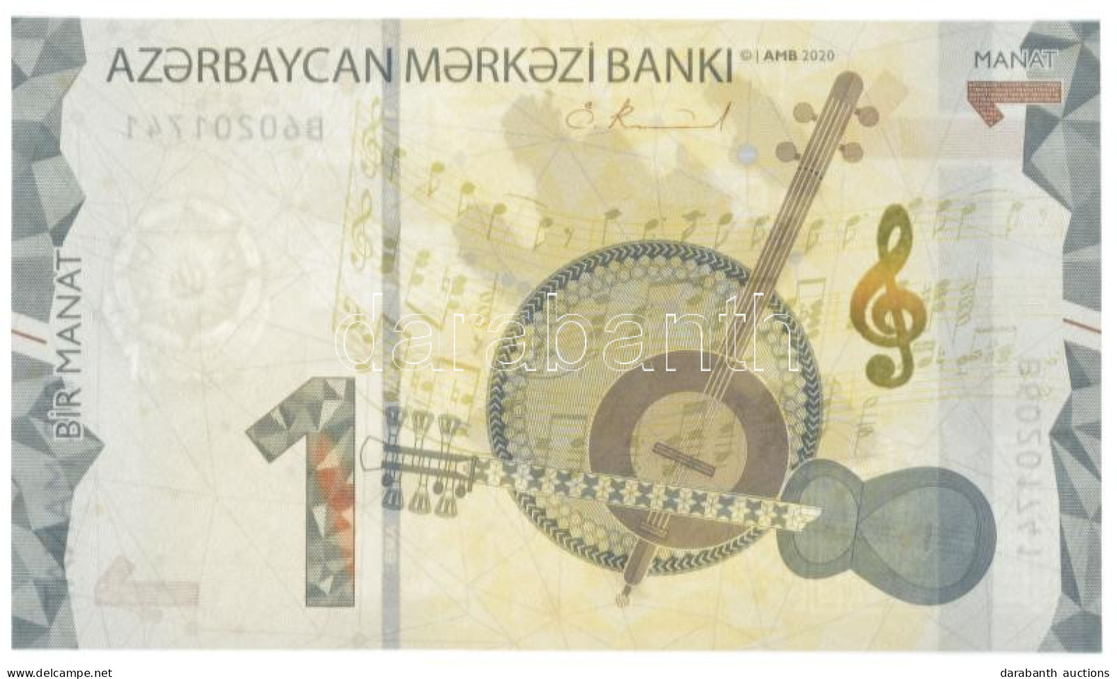 Azerbajdzsán 2020. 1M T:I Azerbaijan 2020. 1 Manat C:UNC - Unclassified