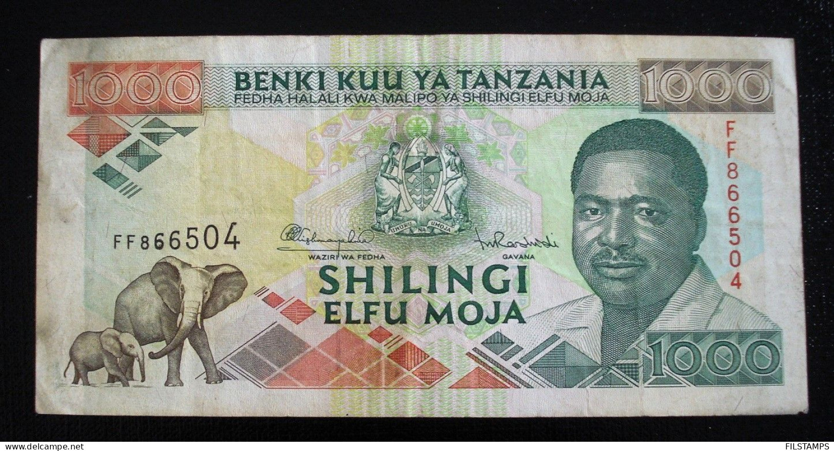 TANZANIA 1.000 SHILINGI (1993). SERIE FF... BANKNOTE. - Tansania