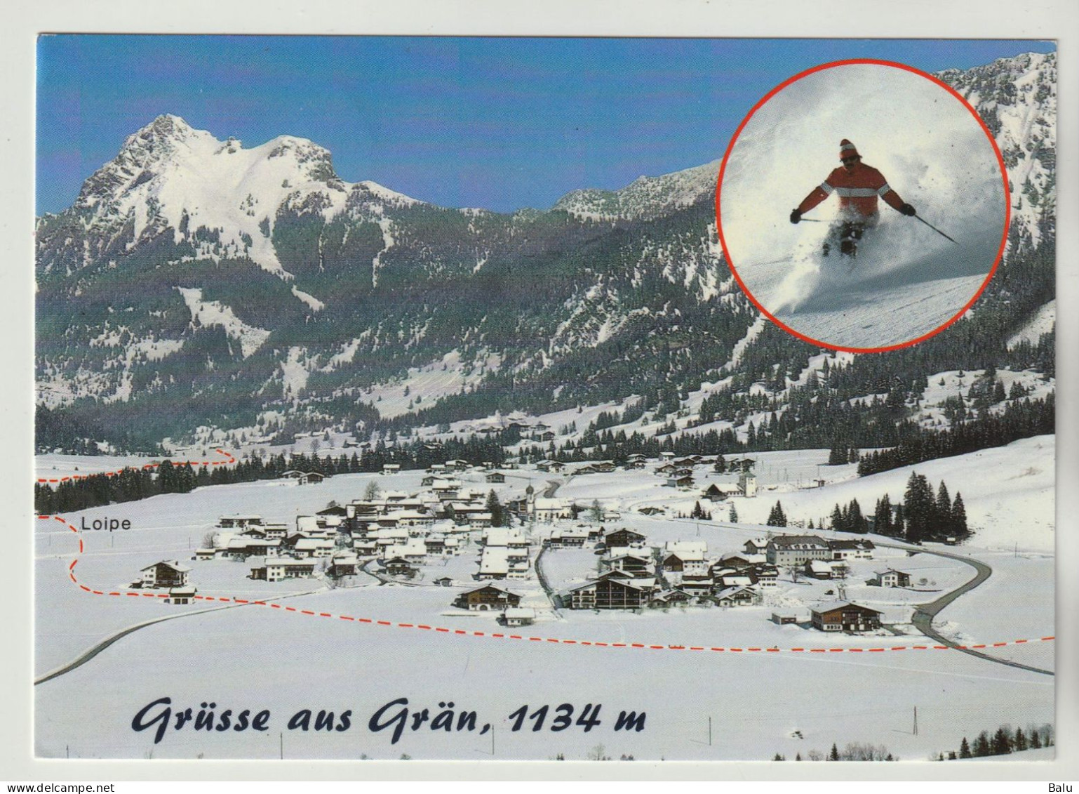 AK Grüsse Aus Grän, 1134 M. Wintersportparadies Haldensee Tannheimer Tal, 2 Scans, Postalisch Gelaufen - Tannheim