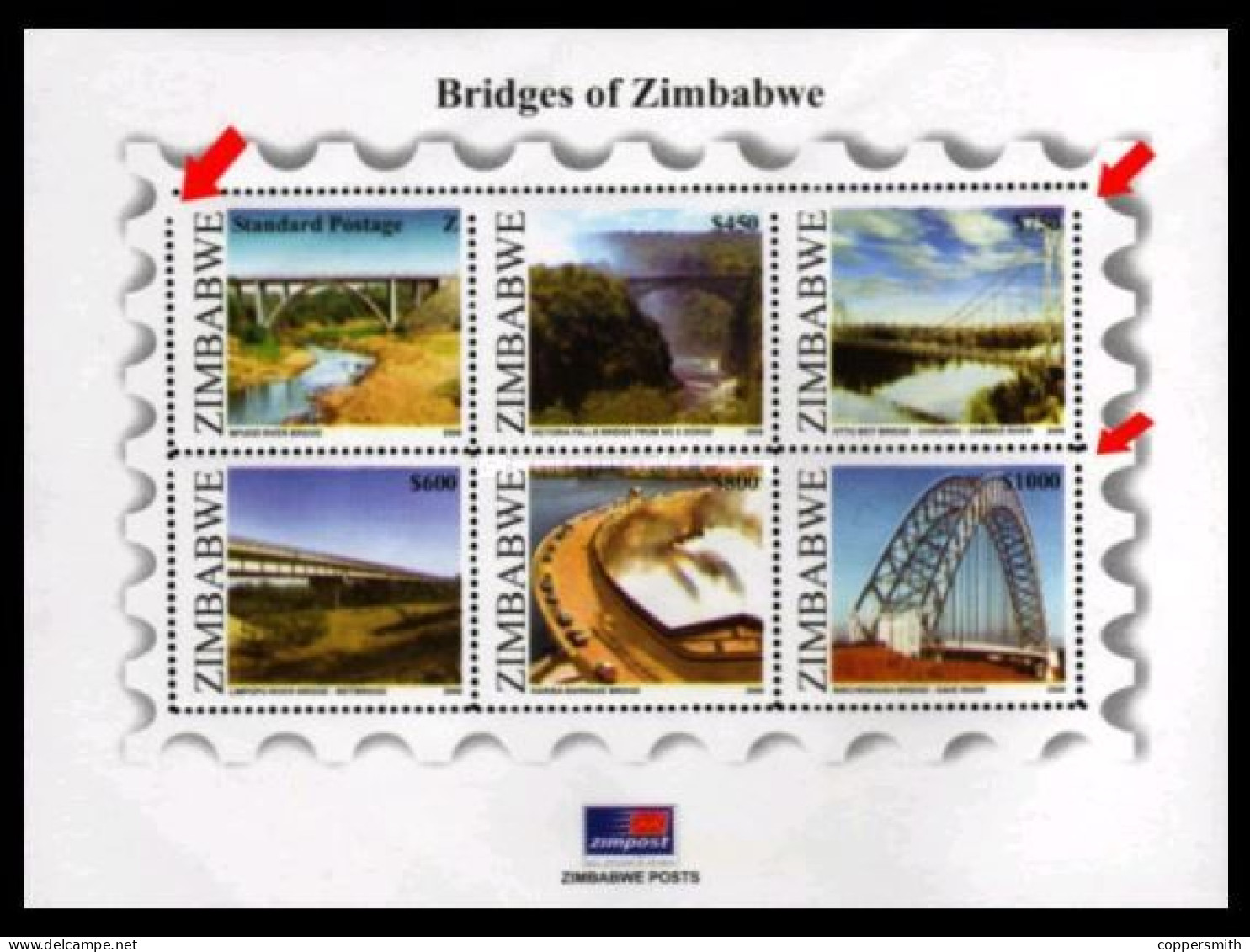 (050) Zimbabwe  2008 / Transport / Bridges Sheet / Bf / Bloc Ponts / Brücken  ** / Mnh  Michel BL 18 - Zimbabwe (1980-...)