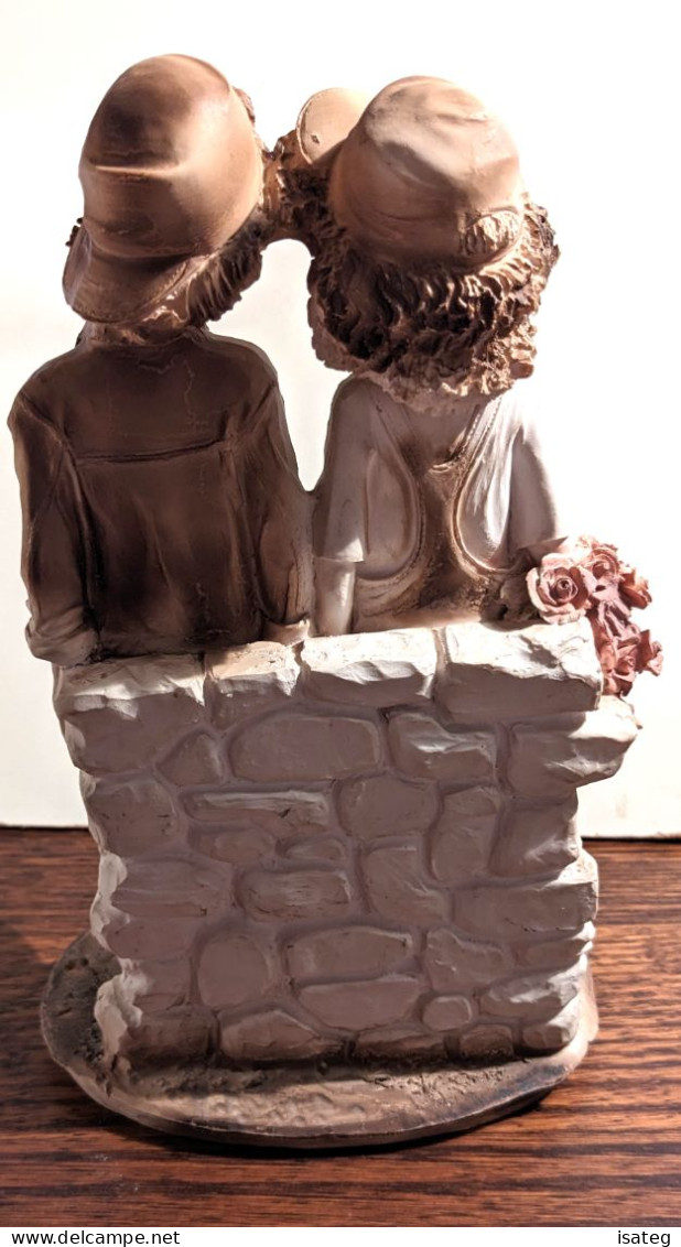 Statuette Couple D'Enfants En Plâtre - Other & Unclassified