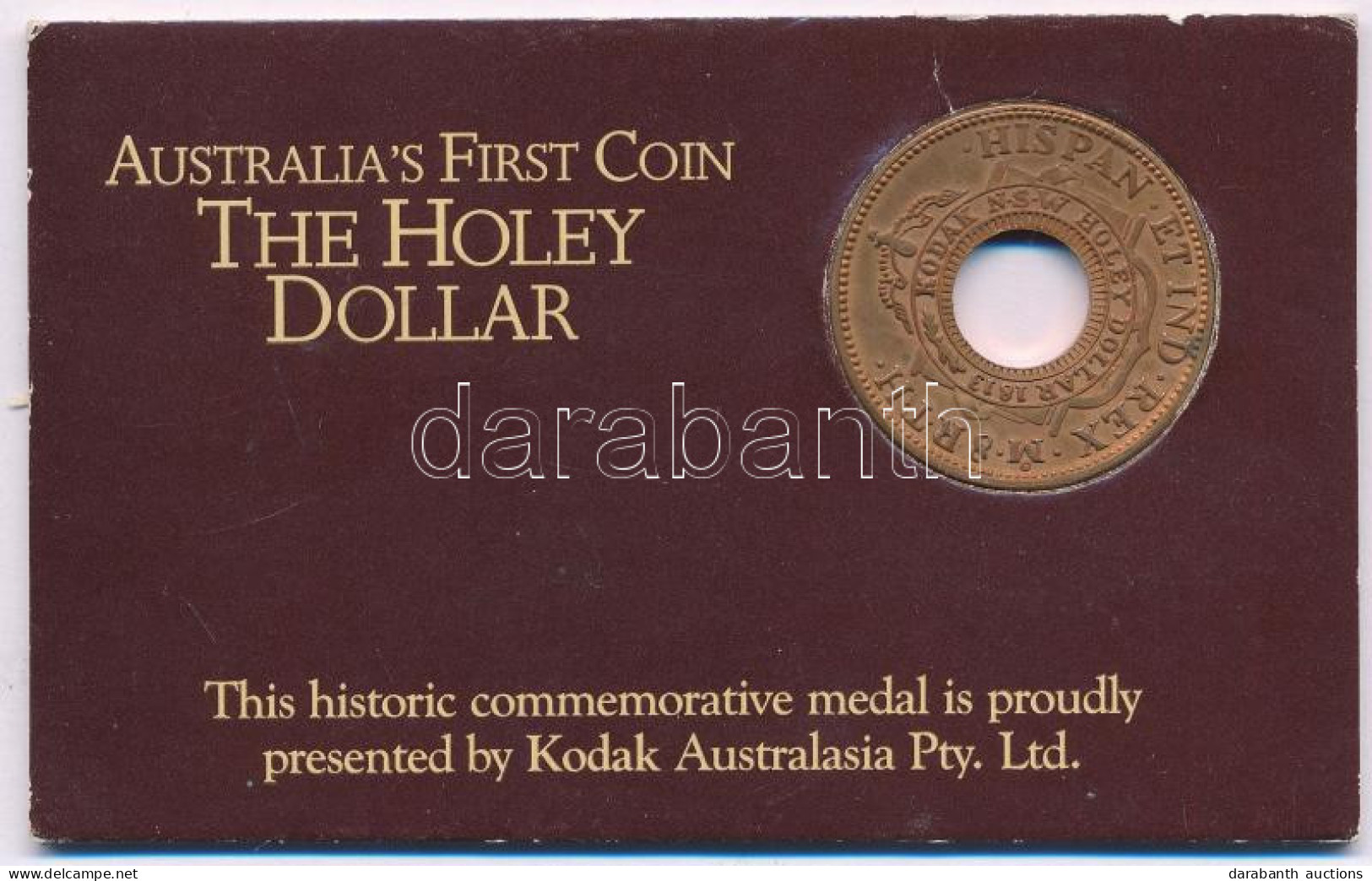 Ausztrália 1988. "A New South Wales-i Lyukas Dollár" Bronz Emlékérem Eredeti Karton Díszlapon T:UNC Kis Patina Australia - Non Classificati