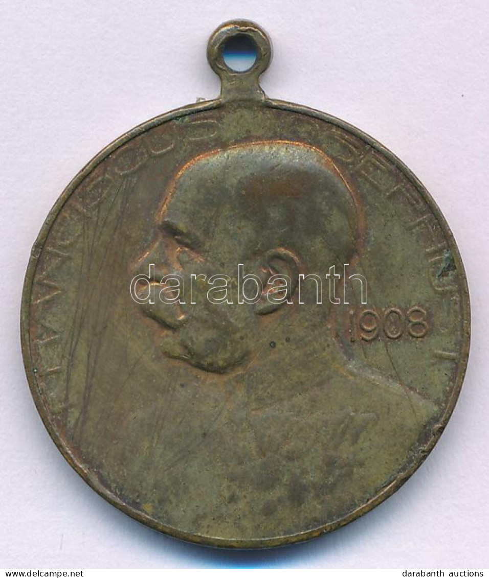 Ausztria 1908. "Ferenc József Uralkodásának 60. évfordulója" Bronz Jubileumi Emlékérem Szalag Nélkül. "FRANCISCUS IOSEPH - Sin Clasificación