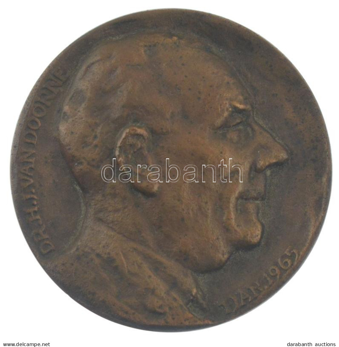 Hollandia 1965. "Dr. H.J. Van Doorne" Bronz Emlékérem Tokban. Szign.: Pieter De Monchy (75mm) T:AU Netherlands 1965. "Dr - Non Classificati