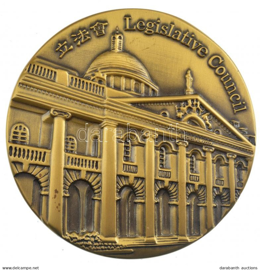 Hongkong ~1997. "Legislative Council" Bronz Emlékérem, Fa Dísztokban (70mm) T:1  Hong Kong ~1997. "Legislative Council"  - Unclassified