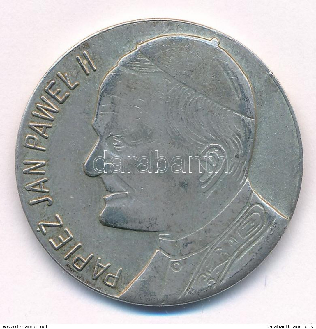 Lengyelország DN "II. János Pál" Peremen Jelzett Ezüstözött Fém Emlékérem (42,5mm) T:XF Poland ND "John Paul II" Silver  - Ohne Zuordnung