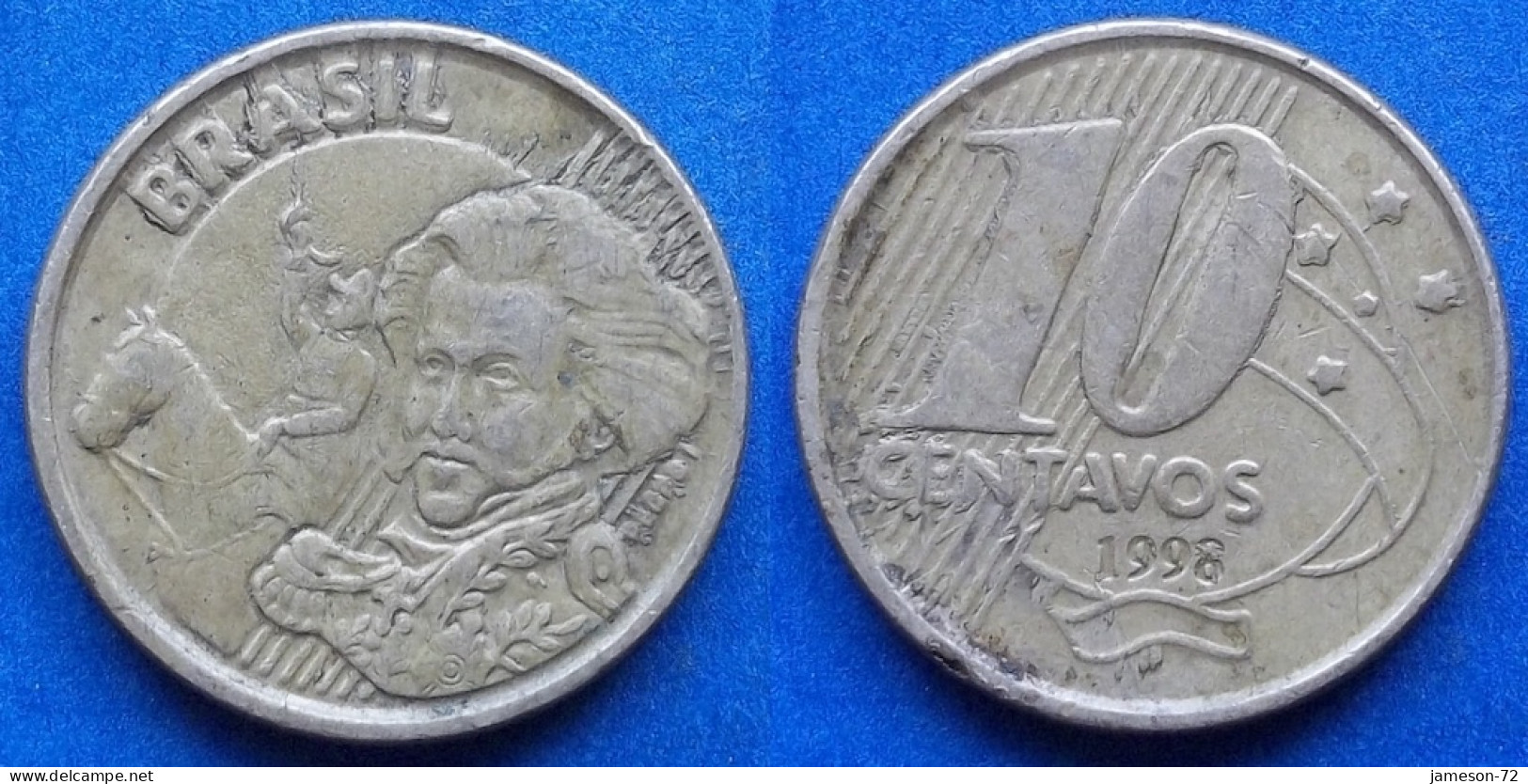 BRAZIL - 10 Centavos 1998 "Pedro I" KM# 649.2 Monetary Reform (1994) - Edelweiss Coins - Brésil