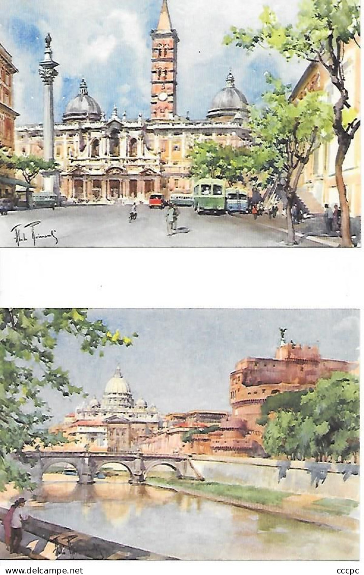 Lot De 10 CPSM De Rome Suivant Aquarelles - Sammlungen & Lose