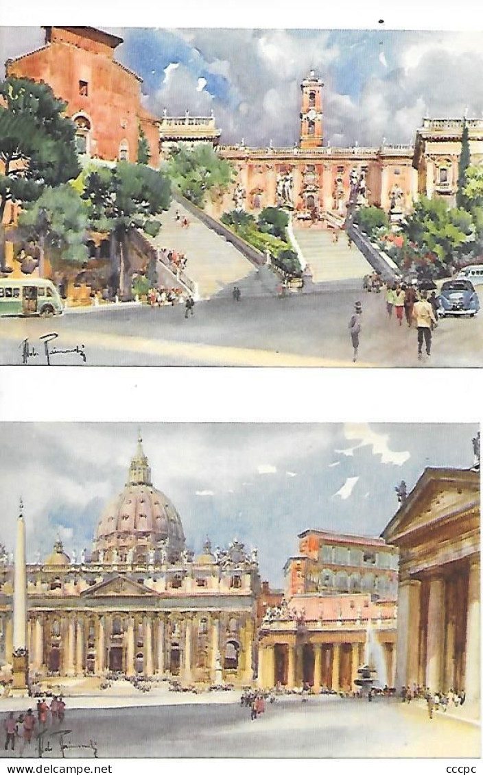 Lot De 10 CPSM De Rome Suivant Aquarelles - Verzamelingen