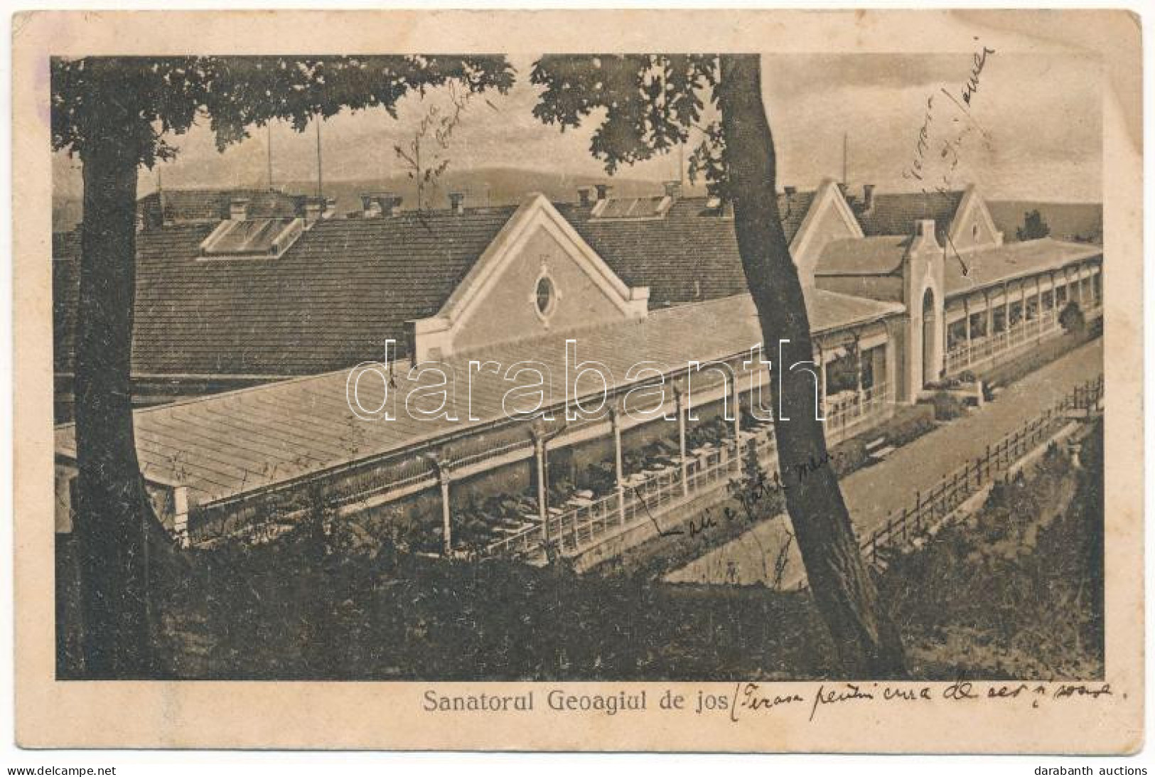 T2/T3 1924 Algyógy, Geoagiu, Gergesdorf; Sanatorul Geoagiul De Jos / Szanatórium. Emil Heiter Kiadása / Sanatorium (fl) - Non Classificati