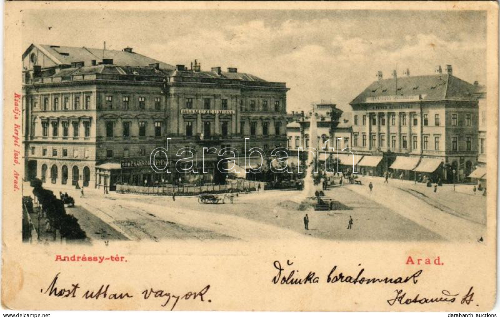 T2/T3 1903 Arad, Andrássy Tér, Színház, Múzeum, Színházi Sörcsarnok és étterem, Nagy Lajos Szállodája A Fehér Kereszthez - Non Classés