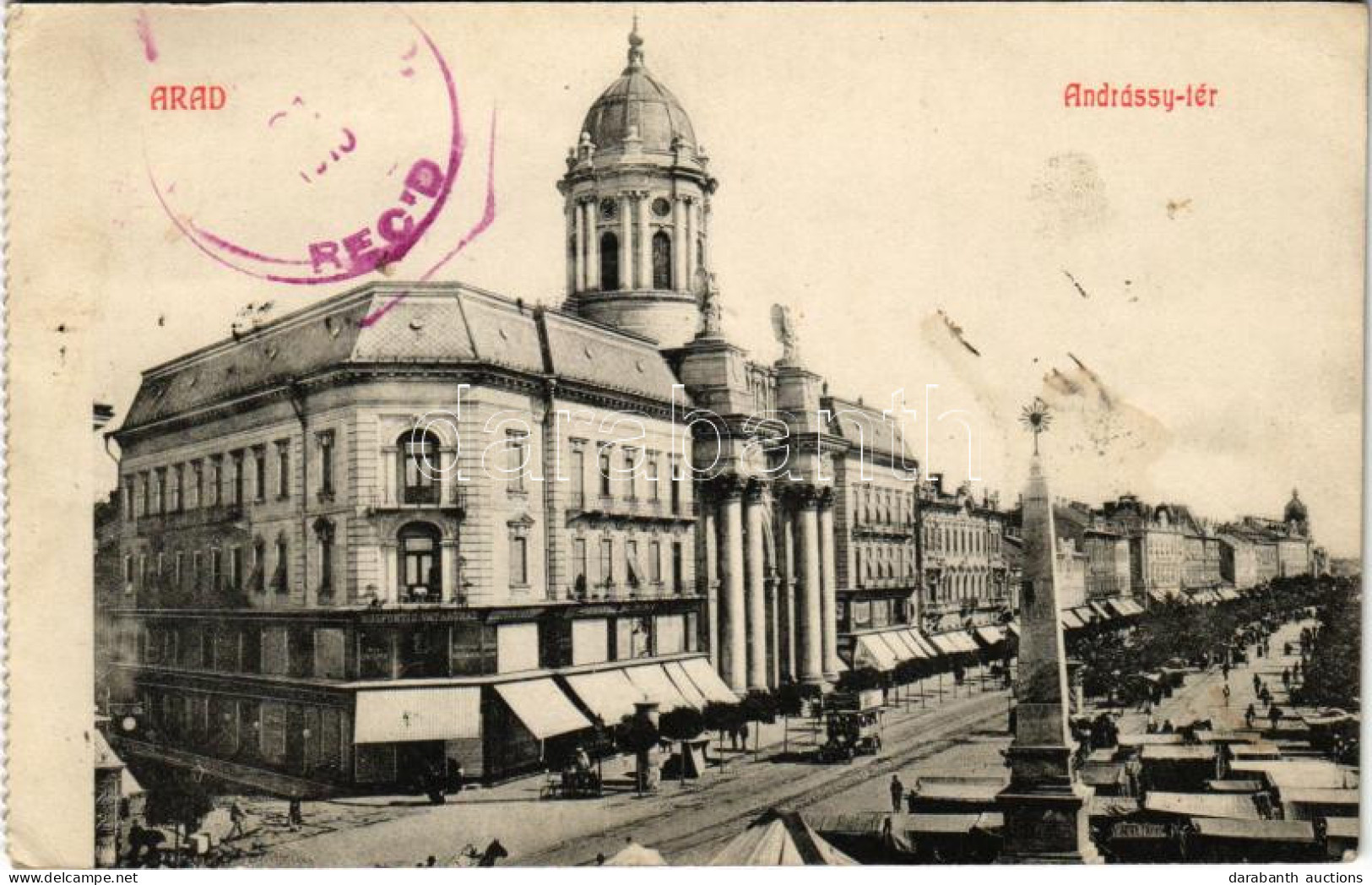 T2/T3 1914 Arad, Andrássy Tér, Autóbusz, Deutsch Tetsvérek Központi Divatáruháza, Piac / Square, Autobus, Fashion Store, - Non Classificati