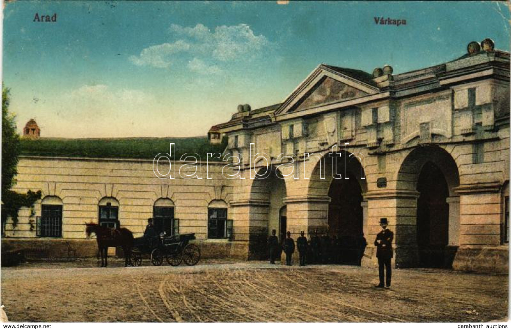 T2/T3 1917 Arad, Várkapu Katonákkal. Vasúti Levelezőlapárusítás 8. Sz. 1915. / Castle Gate With K.u.K. Soldiers (EK) - Unclassified