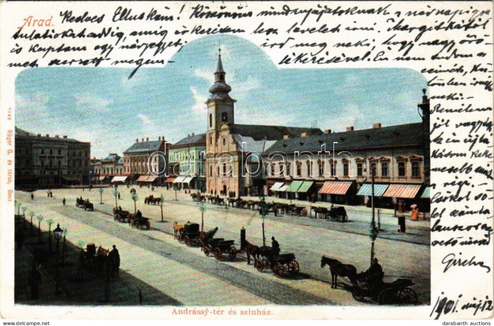 T2/T3 1901 Arad, Andrássy Tér és Színház / Square, Theatre (EK) - Unclassified