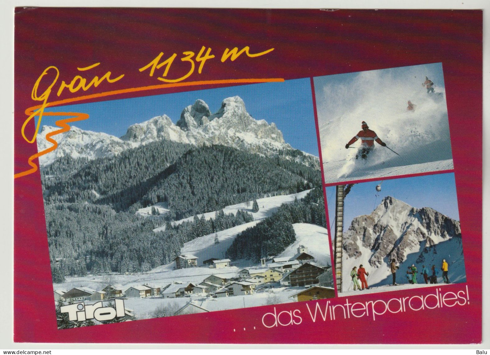 MBK Grän, 1134 M.  ... Das Winterparadies! Tirol Im Tannheimertal, 2 Scans, Postalisch Gelaufen - Tannheim