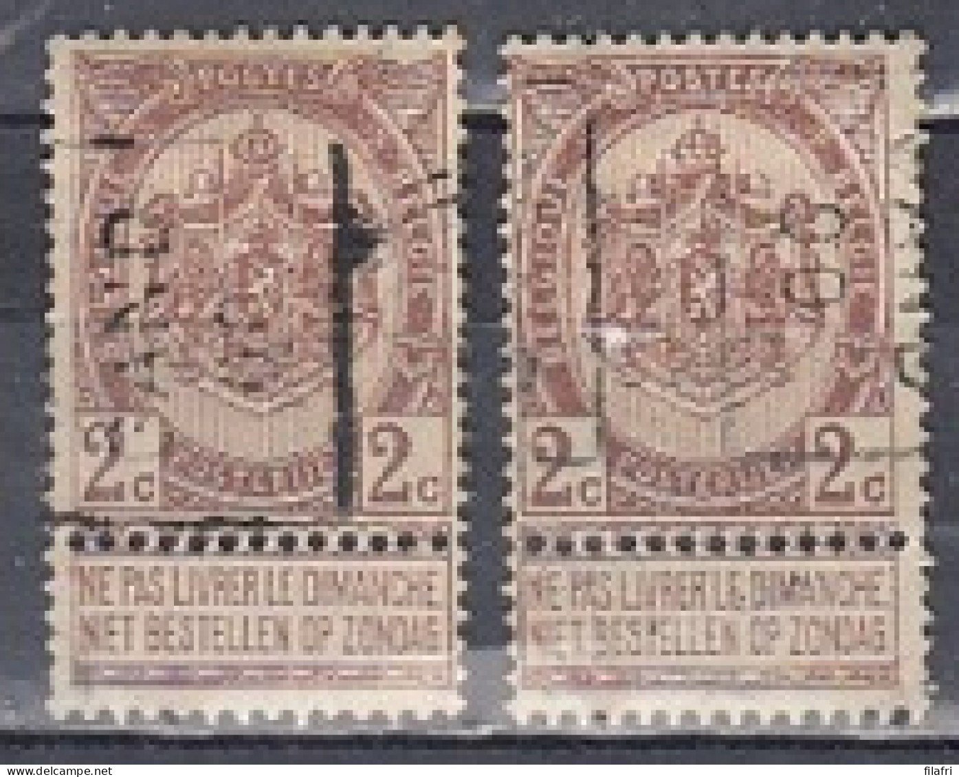 320 Voorafstempeling Op Nr 55 - GAND 00 - Positie A & B - Roller Precancels 1894-99