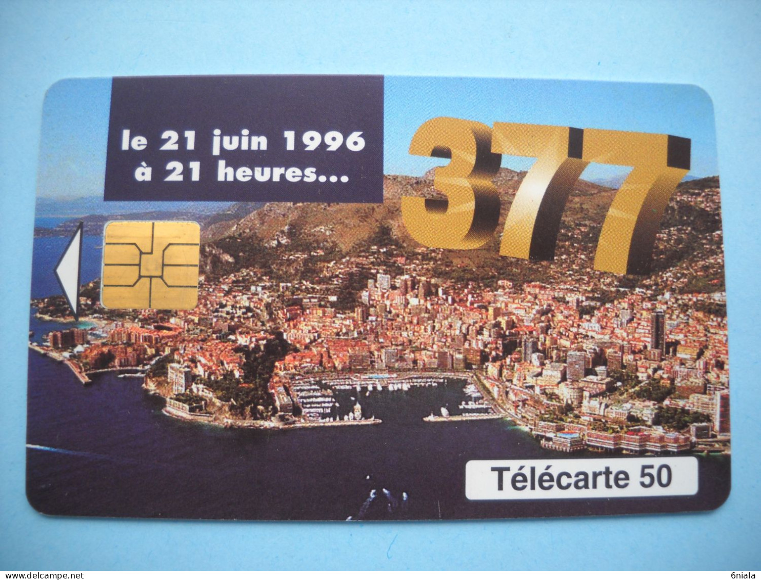 7657 MONACO Le 21 Juin 1996 377 Téléphoner En Principauté   Télécarte Collection  ( 2 Scans)  Carte Téléphonique - Monace