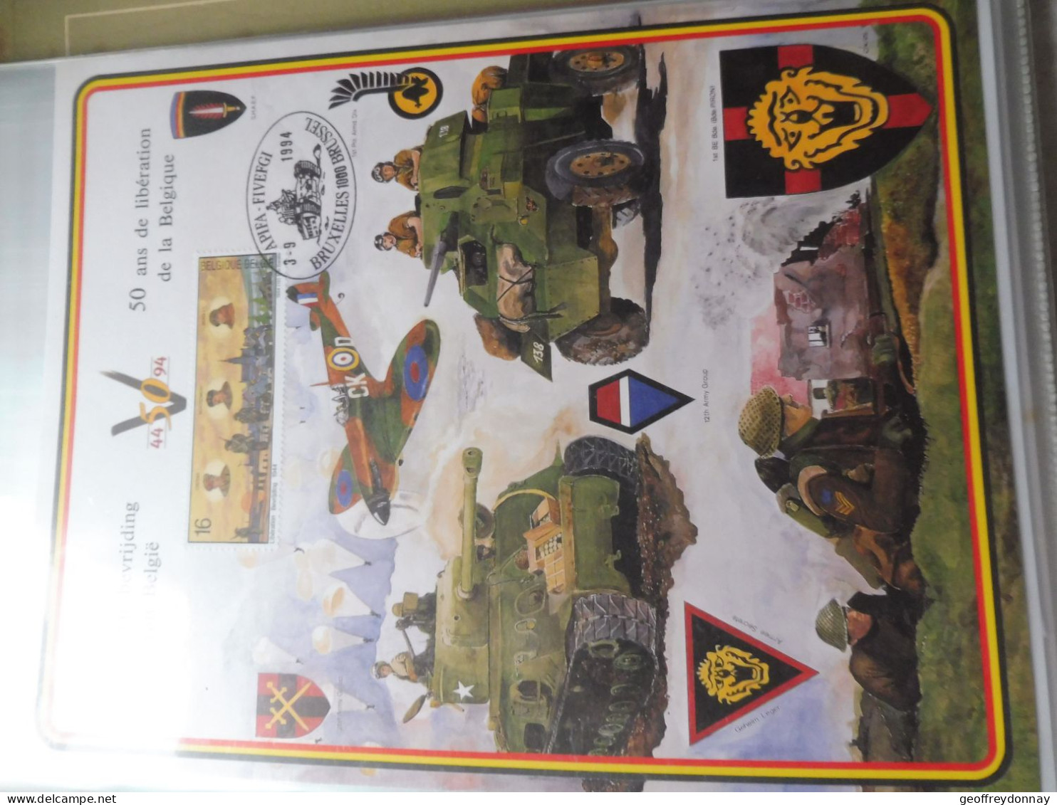 Souvenir Belgique Belgie 2571 ( 1994 ) War Liberation Bevrijding Militaire  Gestempelt Oblitéré Bruxelles Perfect - Gedenkdokumente