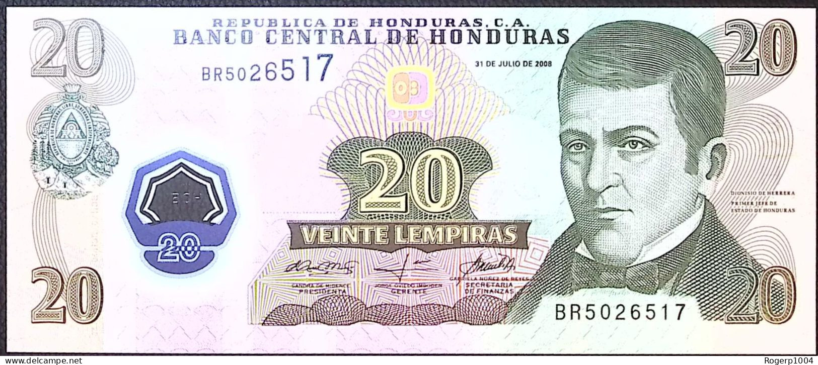 HONDURAS * POLYMER * 20 Lempiras * Date 31/07/2008 * Etrat/Grade NEUF/UNC * - Honduras