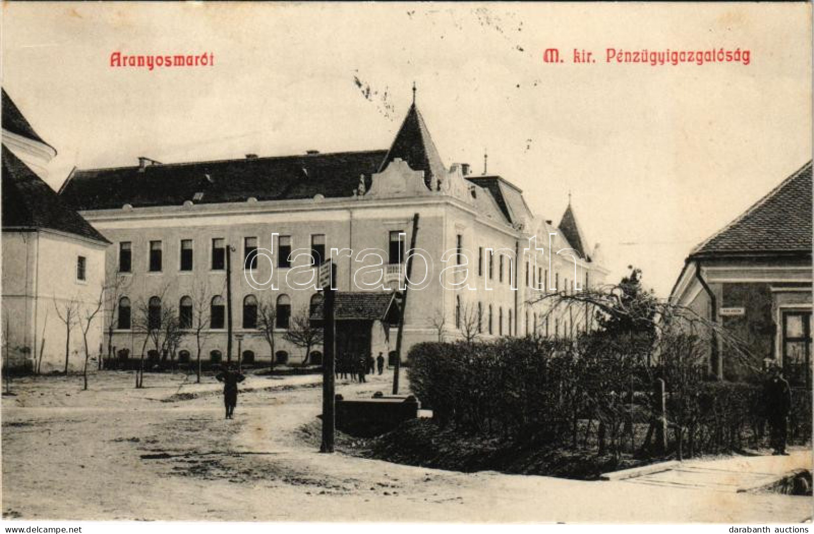 T2 1909 Aranyosmarót, Zlaté Moravce; M. Kir. Pénzügyigazgatóság, Úri Utca / Financial Directorate - Unclassified