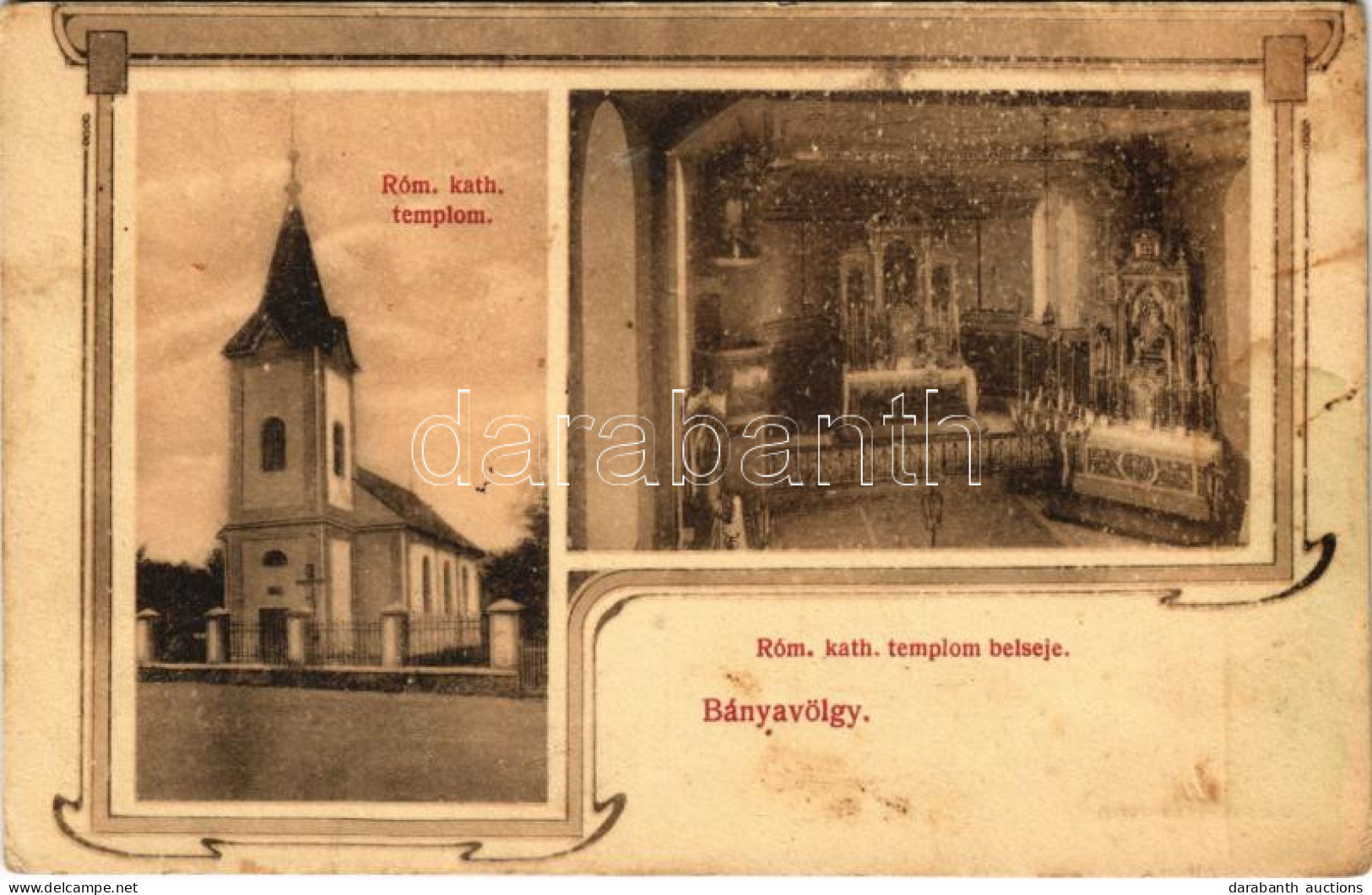 * T3 Bányavölgy, Duplin, Duplín; Római Katolikus Templom, Belső. Divald Károly Fia Kiadása / Catholic Church, Interior.  - Unclassified