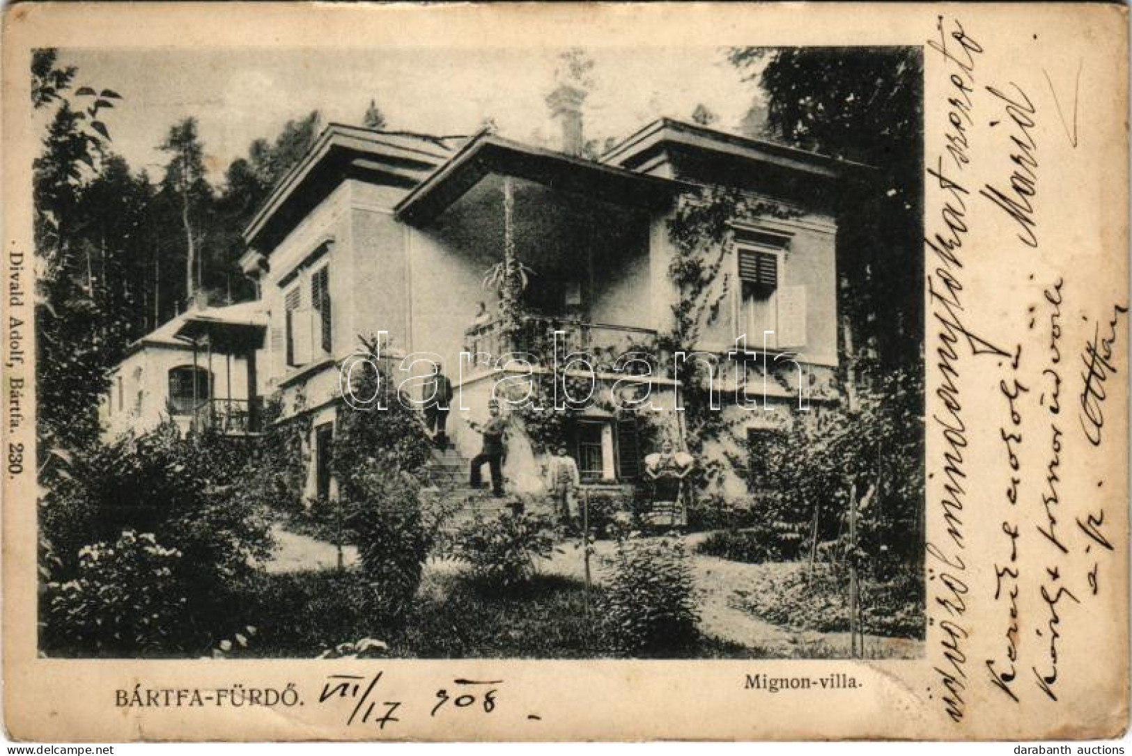 T2/T3 1908 Bártfafürdő, Bardejovské Kúpele, Bardejov; Mignon Villa. Divald Adolf 230. (EK) - Ohne Zuordnung