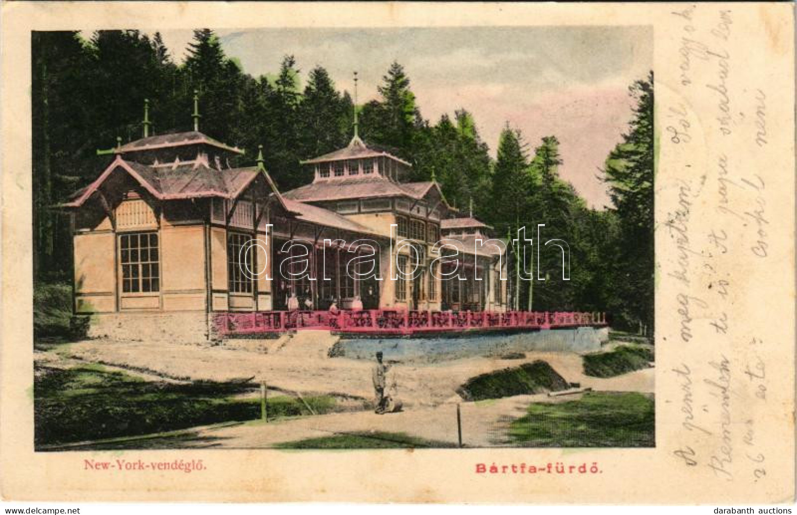 T2/T3 1905 Bártfa-fürdő, Bardejovské Kúpele, Bardiov, Bardejov; New York Vendéglő, étterem / Restaurant (fl) - Ohne Zuordnung