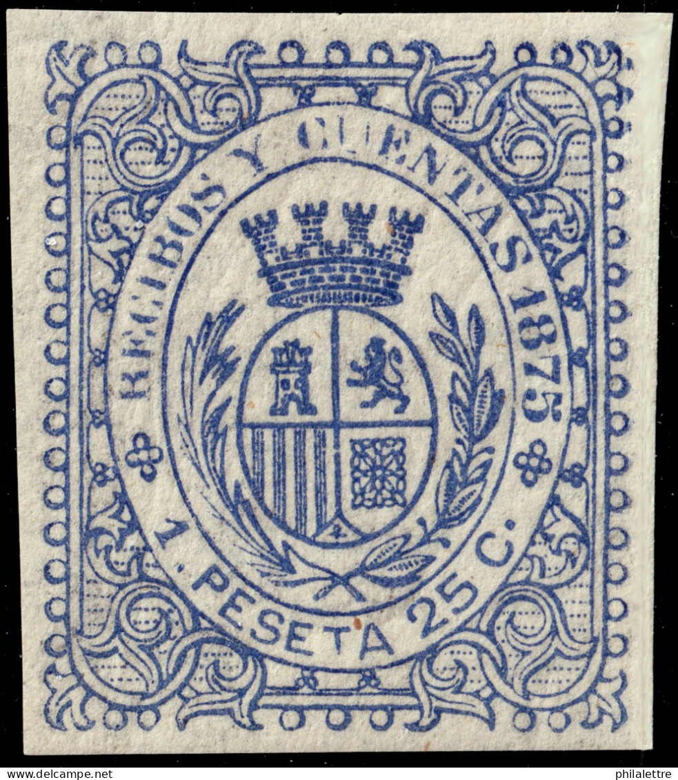 ESPAGNE / ESPANA - COLONIAS (Cuba) 1875 Sello Fiscal "RECIBOS Y CUENTAS" 1,25 Pta Azul Violeta - Nuevo** - Cuba (1874-1898)