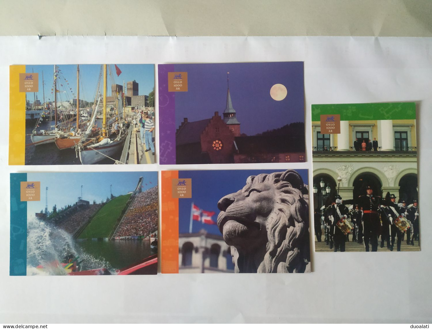 Norway 2000 Oslo 1000 Ar 5 Postal Stationeries Issued For The Oslo 1000 Years Anniversary Unused - Postal Stationery